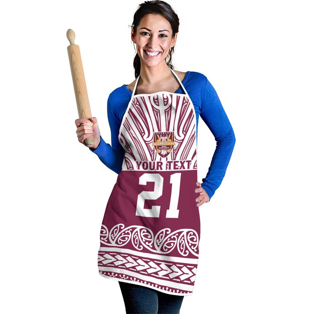 Queensland Maori Nga Hau E Wha Custom Apron Polynesian Maori Tribal Pattern - Polynesian Pride
