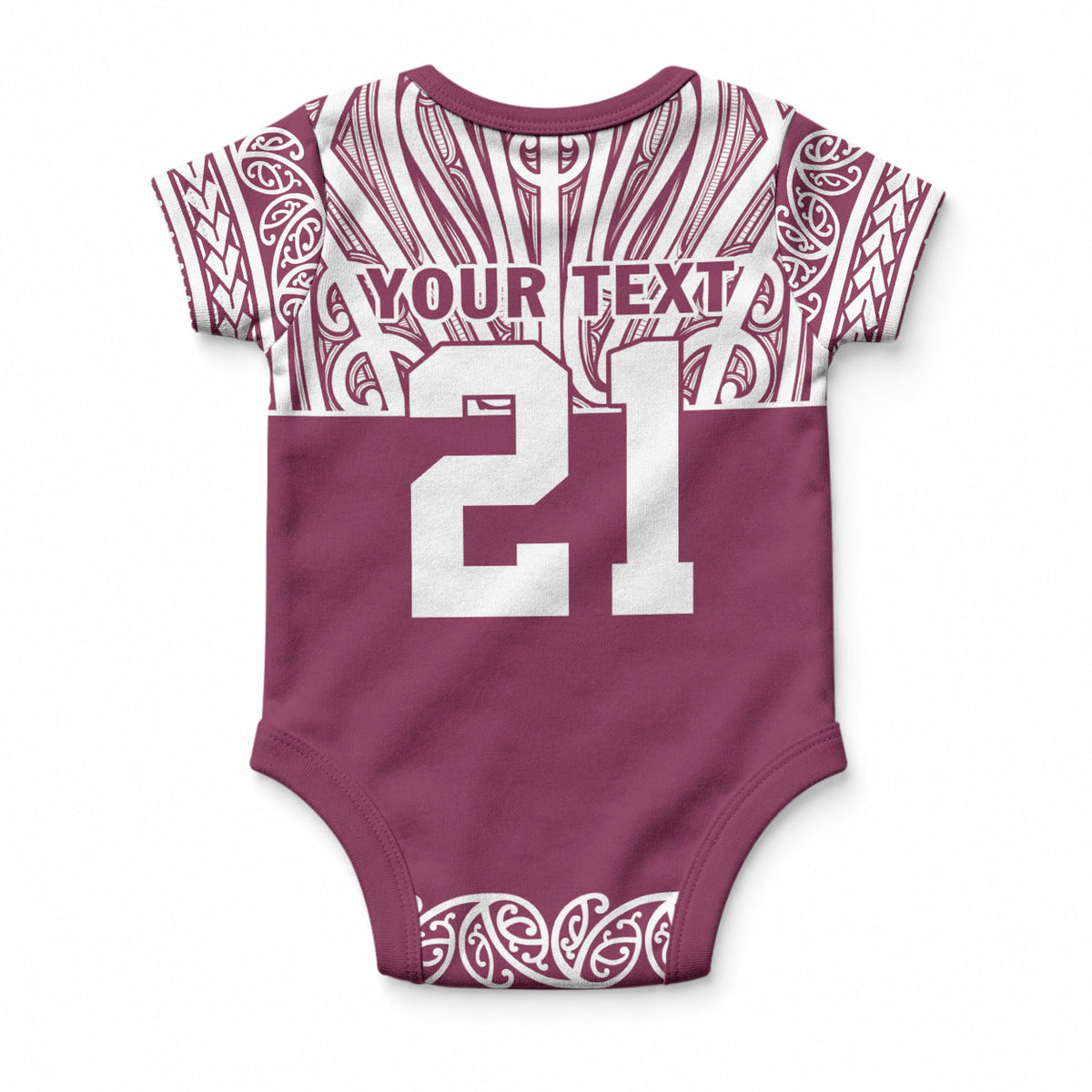 Queensland Maori Nga Hau E Wha Custom Baby Onesie Polynesian Maori Tribal Pattern