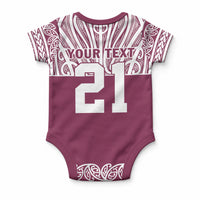 Queensland Maori Nga Hau E Wha Custom Baby Onesie Polynesian Maori Tribal Pattern