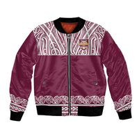 Queensland Maori Nga Hau E Wha Custom Bomber Jacket Polynesian Maori Tribal Pattern