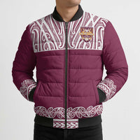 Queensland Maori Nga Hau E Wha Custom Bomber Puffer Jacket Polynesian Maori Tribal Pattern - Polynesian Pride
