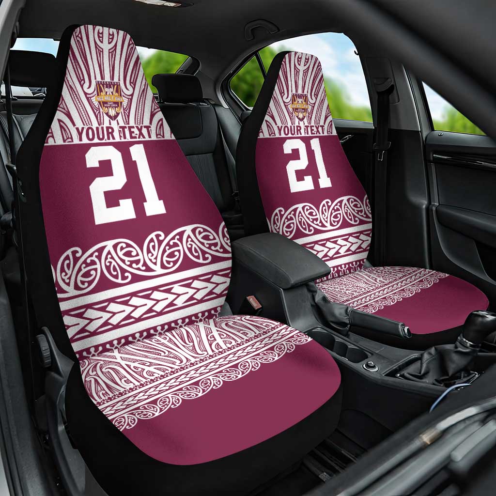 Queensland Maori Nga Hau E Wha Custom Car Seat Cover Polynesian Maori Tribal Pattern LT9 One Size Maroon - Polynesian Pride