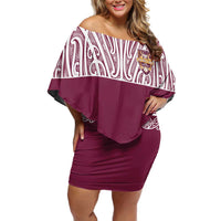 Queensland Maori Nga Hau E Wha Custom Family Matching Off Shoulder Short Dress and Hawaiian Shirt Polynesian Maori Tribal Pattern