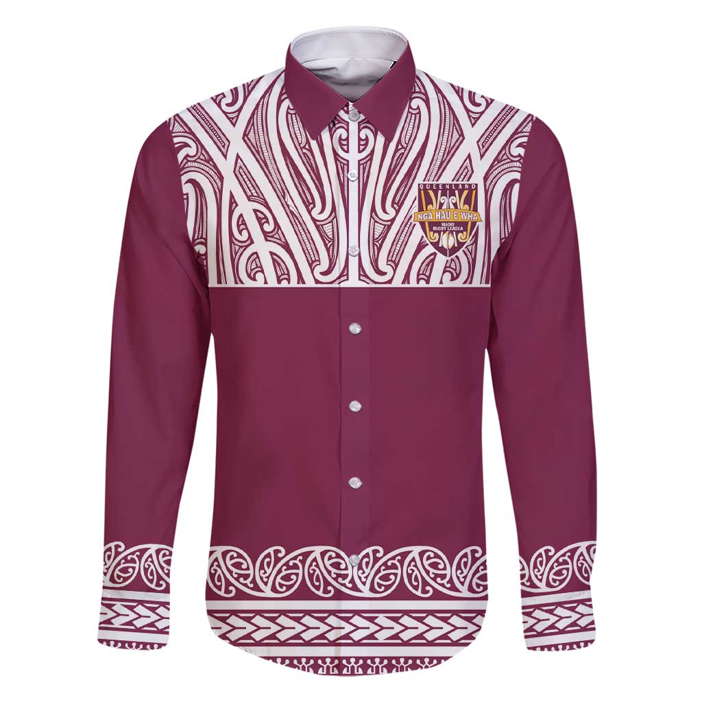 Queensland Maori Nga Hau E Wha Custom Family Matching Short Sleeve Bodycon Dress and Hawaiian Shirt Polynesian Maori Tribal Pattern