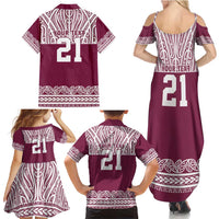 Queensland Maori Nga Hau E Wha Custom Family Matching Summer Maxi Dress and Hawaiian Shirt Polynesian Maori Tribal Pattern