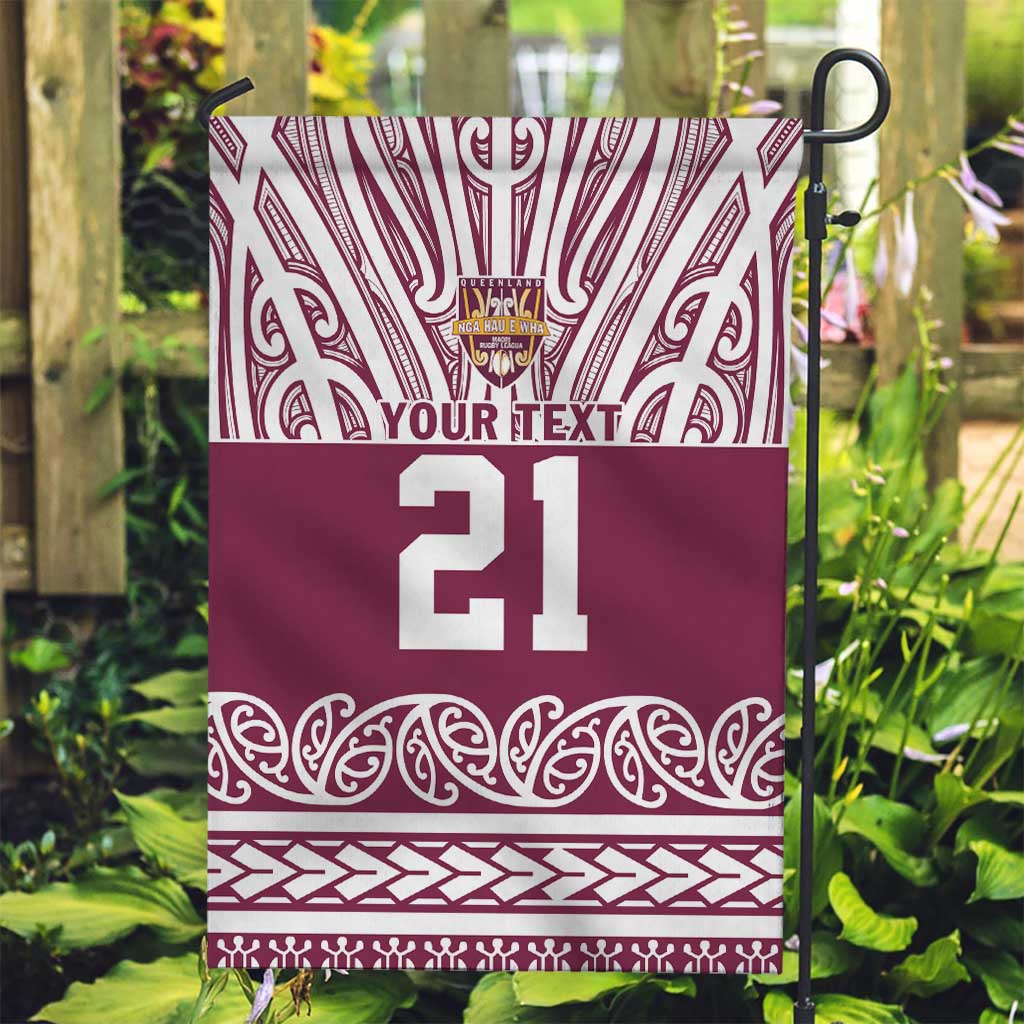 Queensland Maori Nga Hau E Wha Custom Garden Flag Polynesian Maori Tribal Pattern