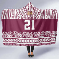Queensland Maori Nga Hau E Wha Custom Hooded Blanket Polynesian Maori Tribal Pattern