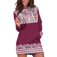 Queensland Maori Nga Hau E Wha Custom Hoodie Dress Polynesian Maori Tribal Pattern