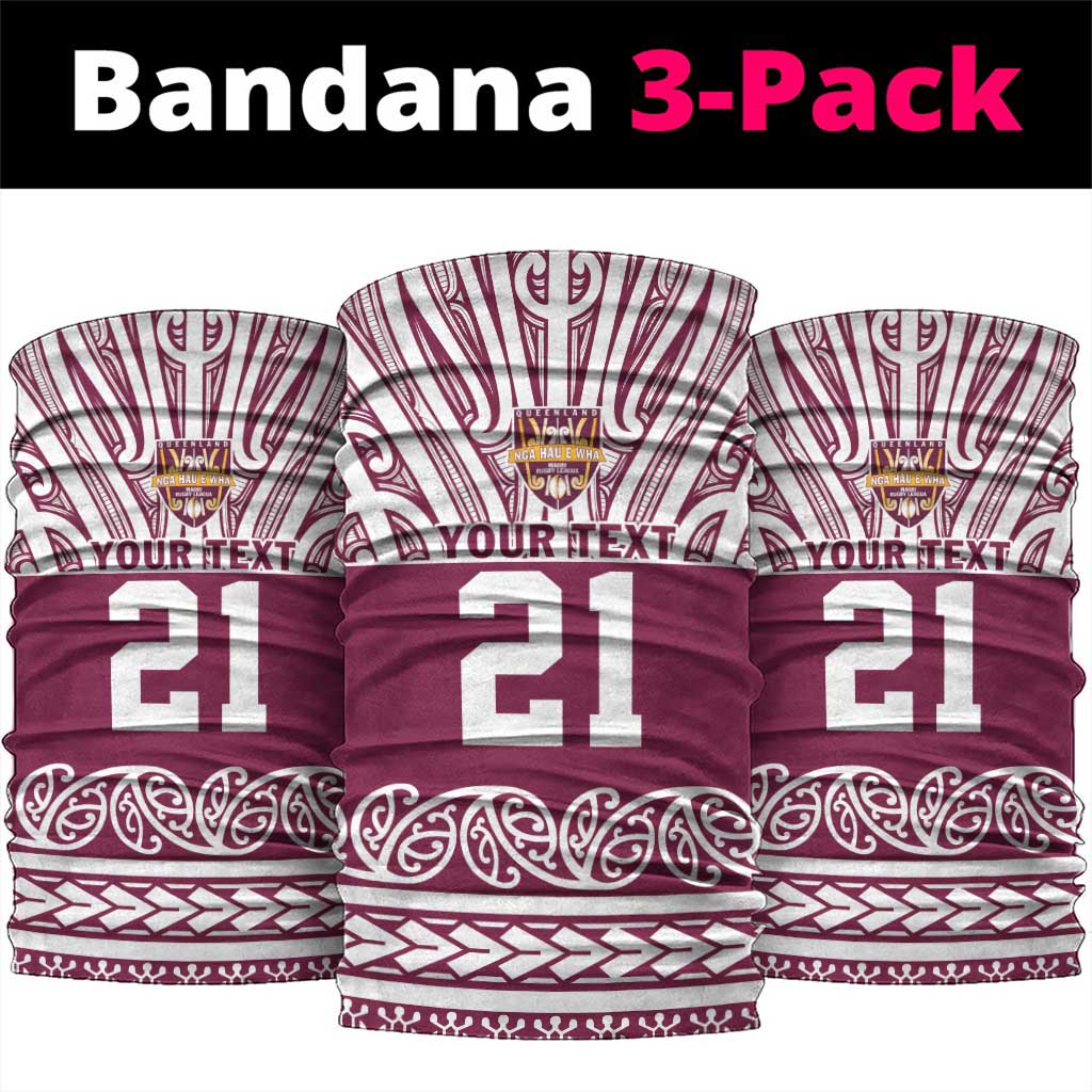 Queensland Maori Nga Hau E Wha Custom Neck Gaiter Polynesian Maori Tribal Pattern - Polynesian Pride