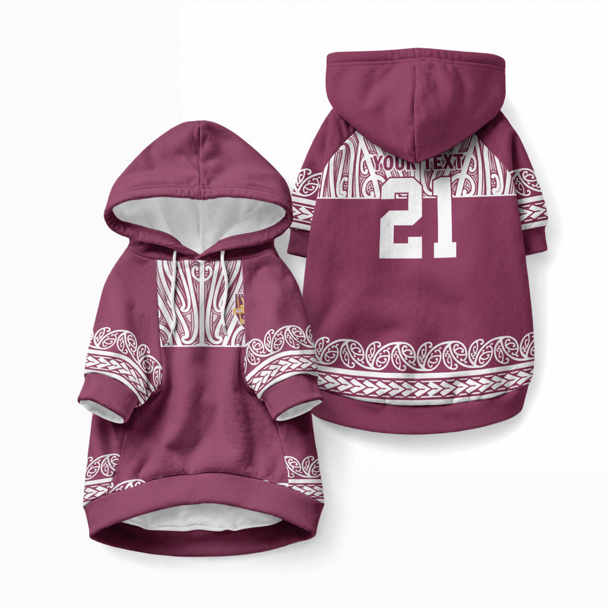 Queensland Maori Nga Hau E Wha Custom Pet Hoodie Polynesian Maori Tribal Pattern