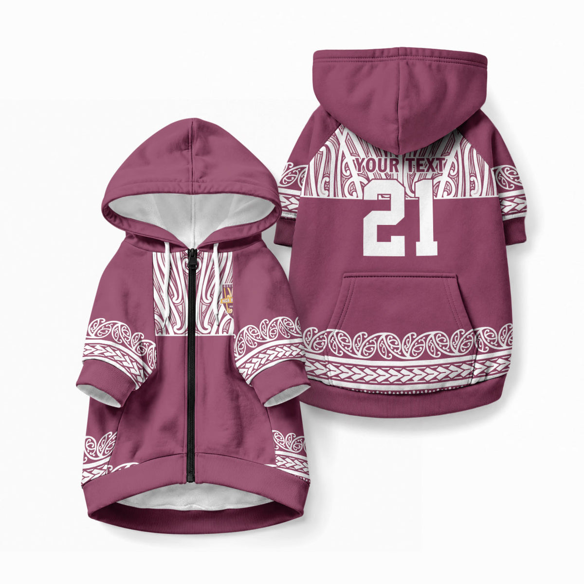 Queensland Maori Nga Hau E Wha Custom Pet Hoodie Polynesian Maori Tribal Pattern
