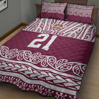 Queensland Maori Nga Hau E Wha Custom Quilt Bed Set Polynesian Maori Tribal Pattern