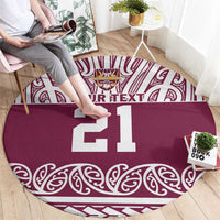 Queensland Maori Nga Hau E Wha Custom Round Carpet Polynesian Maori Tribal Pattern