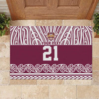 Queensland Maori Nga Hau E Wha Custom Rubber Doormat Polynesian Maori Tribal Pattern