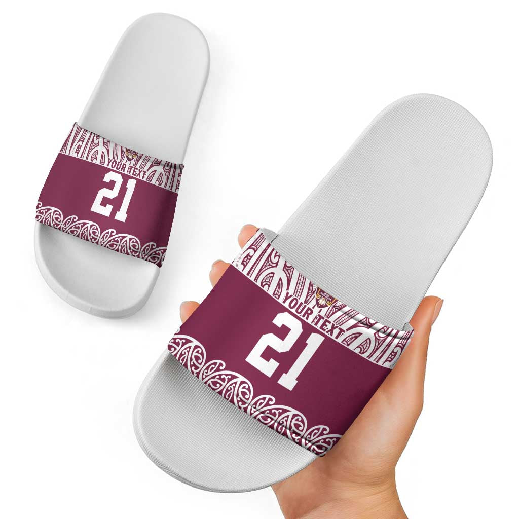 Queensland Maori Nga Hau E Wha Custom Slide Sandals Polynesian Maori Tribal Pattern LT9 - Polynesian Pride
