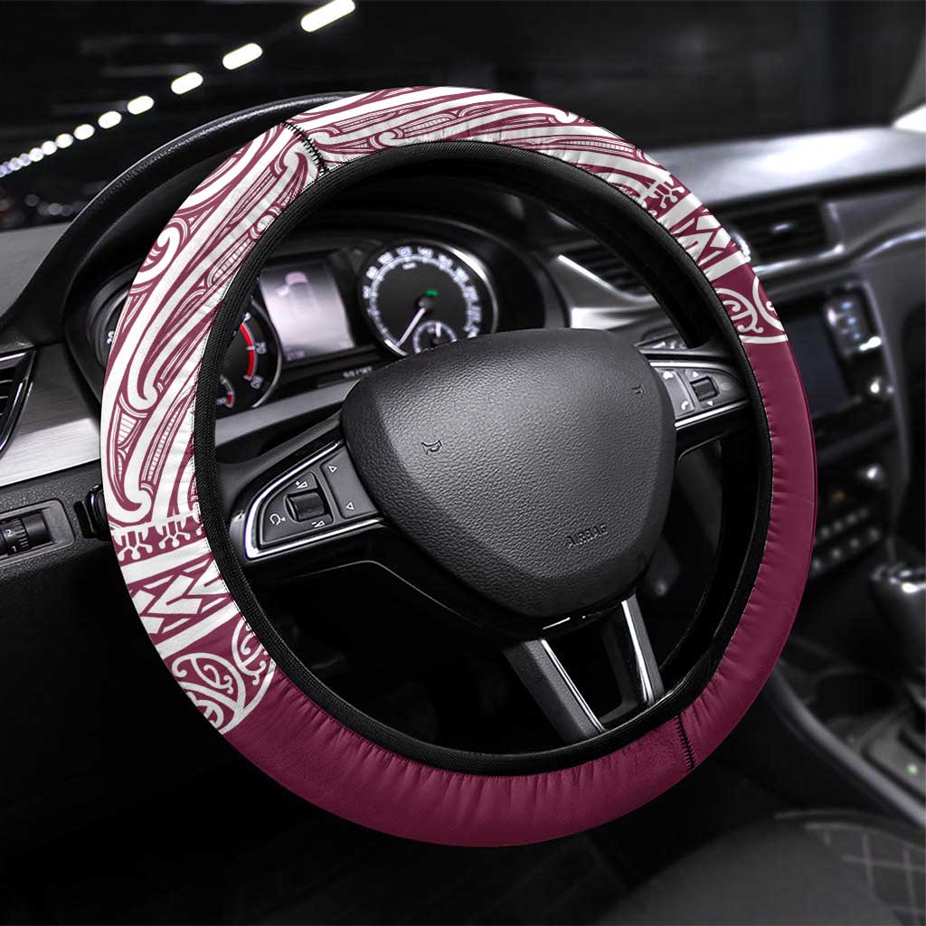 Queensland Maori Nga Hau E Wha Steering Wheel Cover Polynesian Maori Tribal Pattern