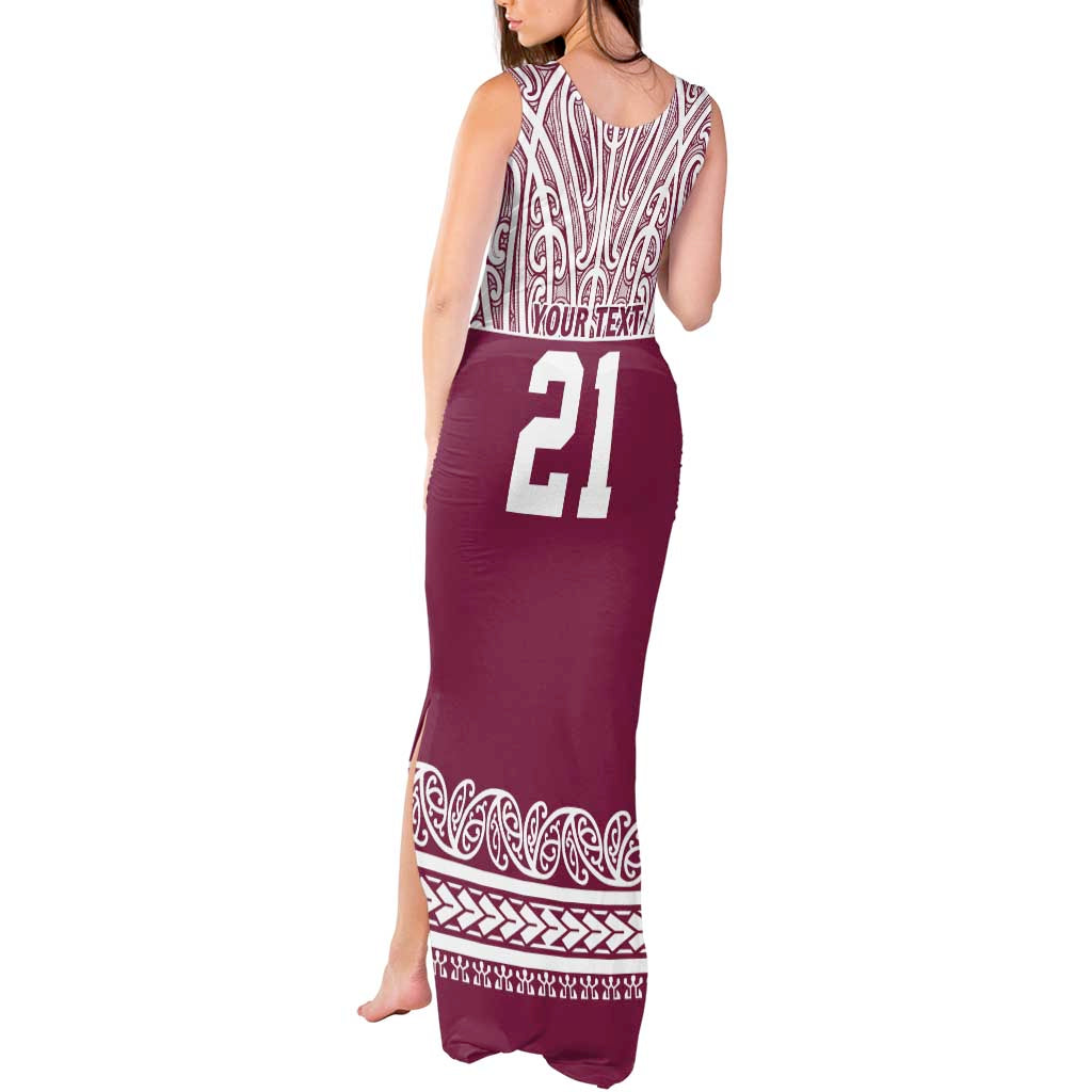 Queensland Maori Nga Hau E Wha Custom Tank Maxi Dress Polynesian Maori Tribal Pattern