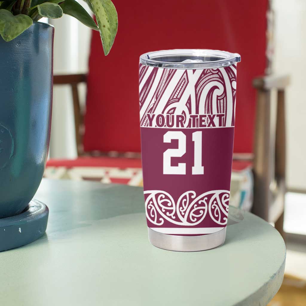 Queensland Maori Nga Hau E Wha Custom Tumbler Cup Polynesian Maori Tribal Pattern