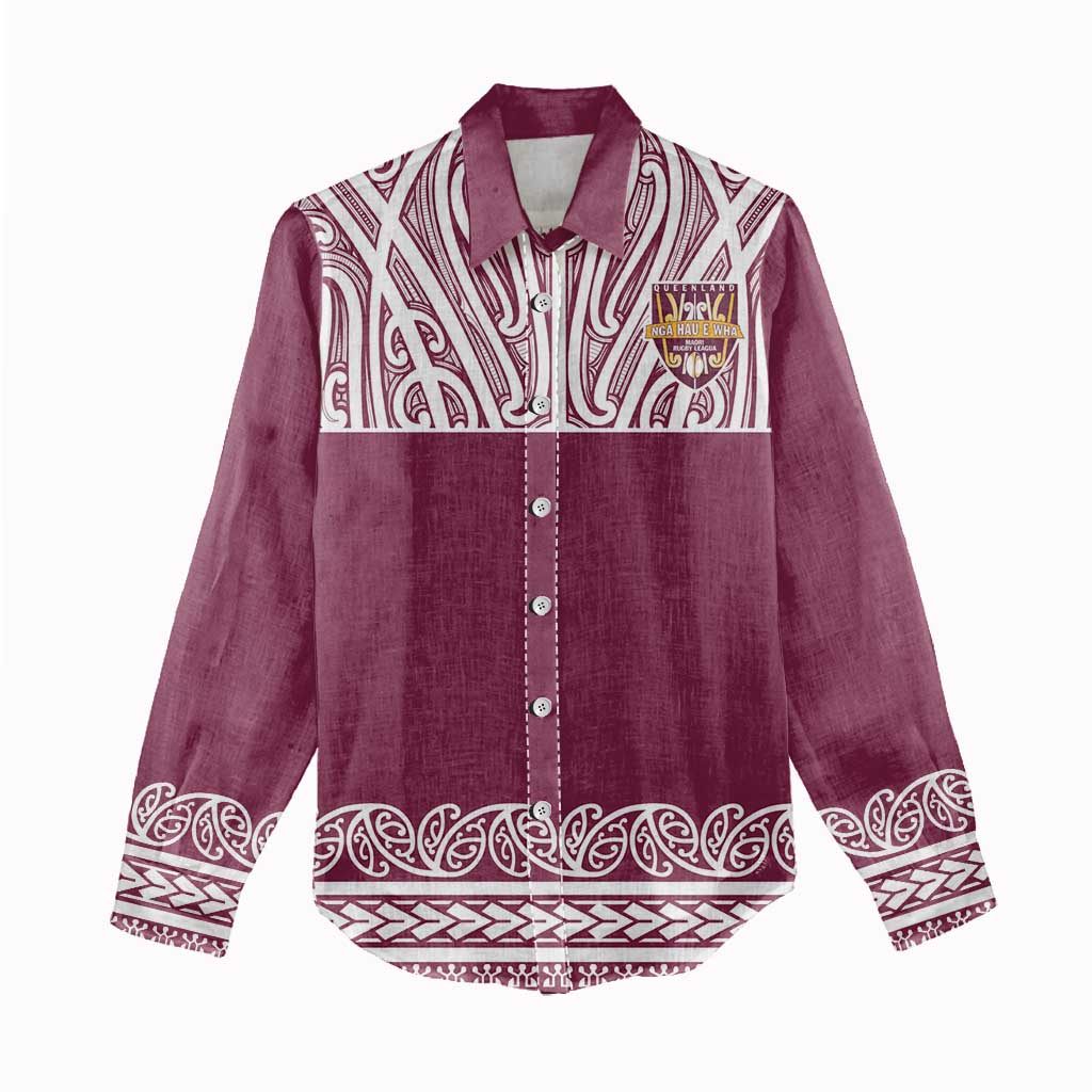 Queensland Maori Nga Hau E Wha Custom Women Casual Shirt Polynesian Maori Tribal Pattern