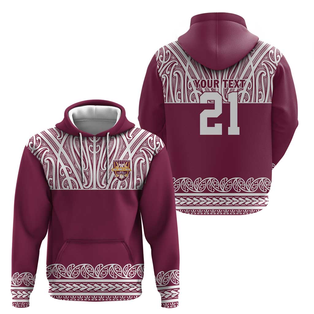 Queensland Maori Nga Hau E Wha Custom Zip Hoodie Polynesian Maori Tribal Pattern