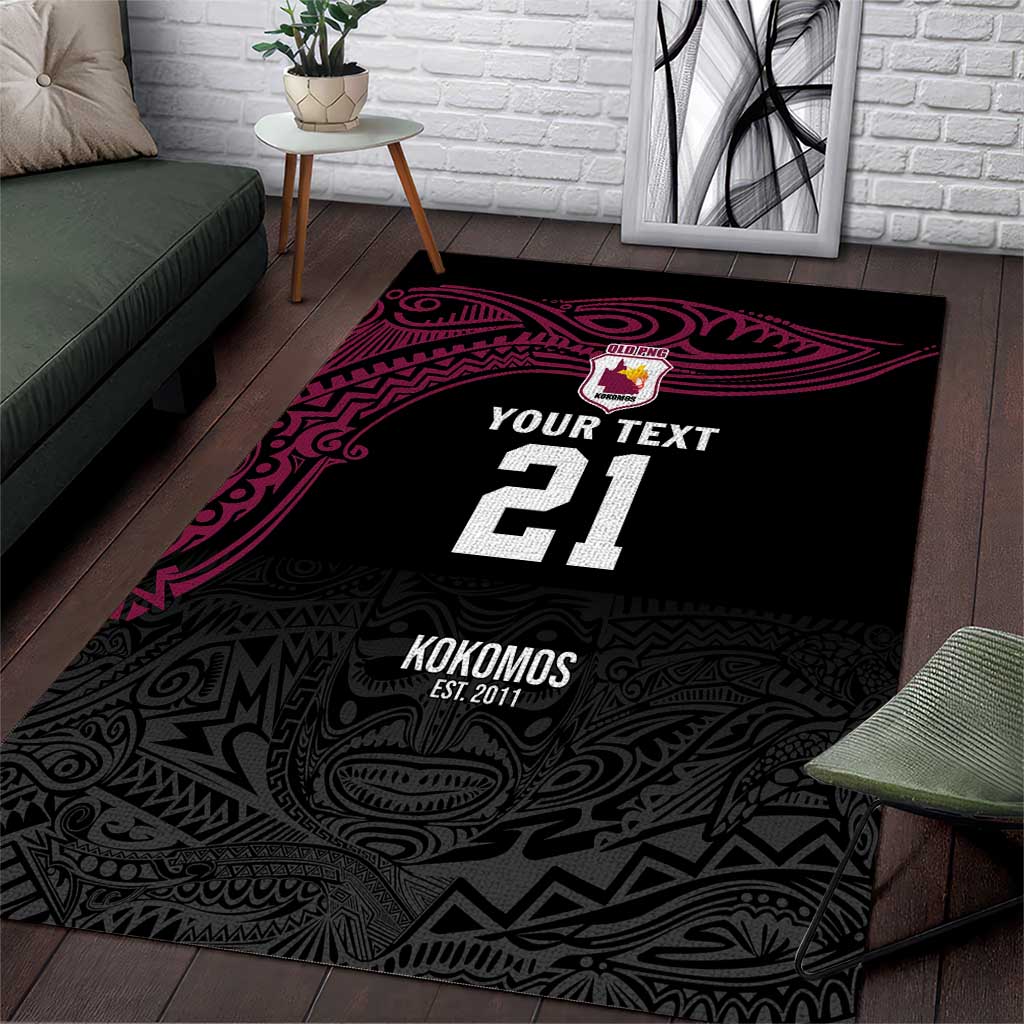 Queensland Papua New Guinea Custom Area Rug All Black Pacific PNG Tribal Style LT9 Black - Polynesian Pride