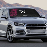 Queensland Papua New Guinea Custom Auto Sun Shade All Black Pacific PNG Tribal Style - Polynesian Pride