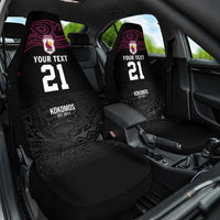 Queensland Papua New Guinea Custom Car Seat Cover All Black Pacific PNG Tribal Style LT9 One Size Black - Polynesian Pride