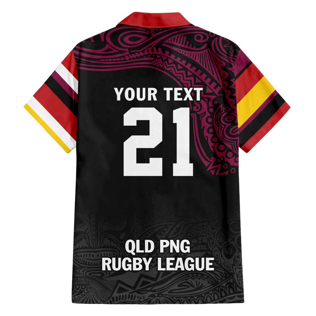 Queensland Papua New Guinea Custom Family Matching Puletasi and Hawaiian Shirt All Black Pacific PNG Tribal Style