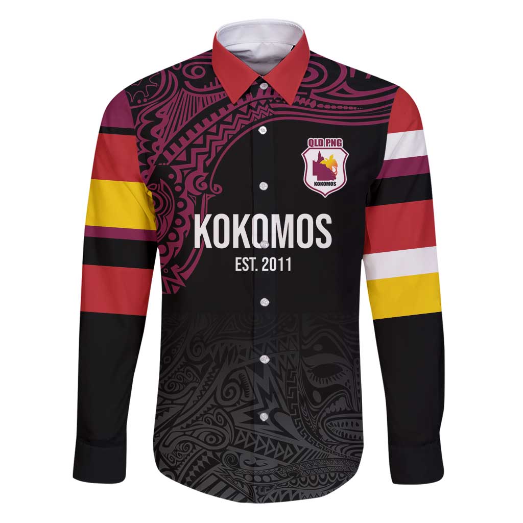 Queensland Papua New Guinea Custom Family Matching Puletasi and Hawaiian Shirt All Black Pacific PNG Tribal Style