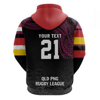 Queensland Papua New Guinea Custom Hoodie All Black Pacific PNG Tribal Style