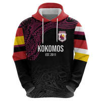 Queensland Papua New Guinea Custom Hoodie All Black Pacific PNG Tribal Style