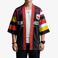 Queensland Papua New Guinea Custom Kimono All Black Pacific PNG Tribal Style - Polynesian Pride