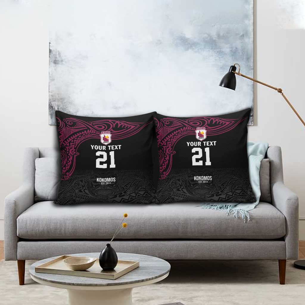 Queensland Papua New Guinea Custom Pillow Cover All Black Pacific PNG Tribal Style LT9 - Polynesian Pride