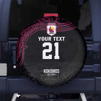 Queensland Papua New Guinea Custom Spare Tire Cover All Black Pacific PNG Tribal Style