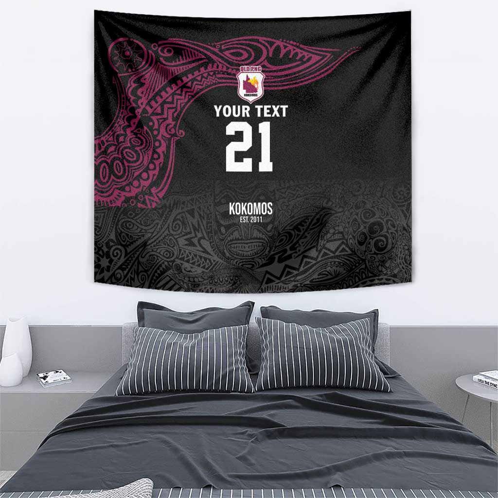 Queensland Papua New Guinea Custom Tapestry All Black Pacific PNG Tribal Style