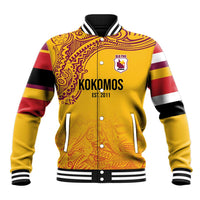 Queensland Papua New Guinea Custom Baseball Jacket All Gold Pacific PNG Tribal Style