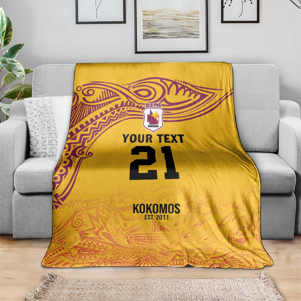 Queensland Papua New Guinea Custom Blanket All Gold Pacific PNG Tribal Style