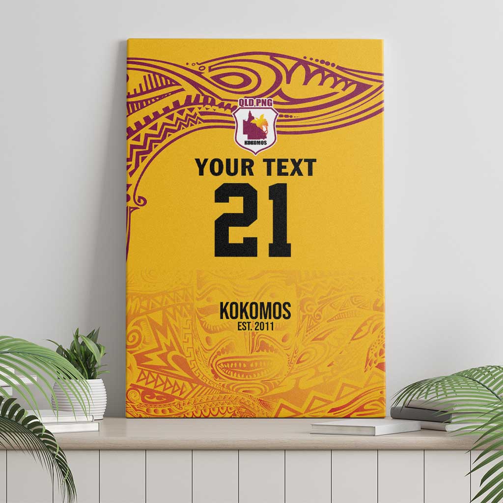 Queensland Papua New Guinea Custom Canvas Wall Art All Gold Pacific PNG Tribal Style