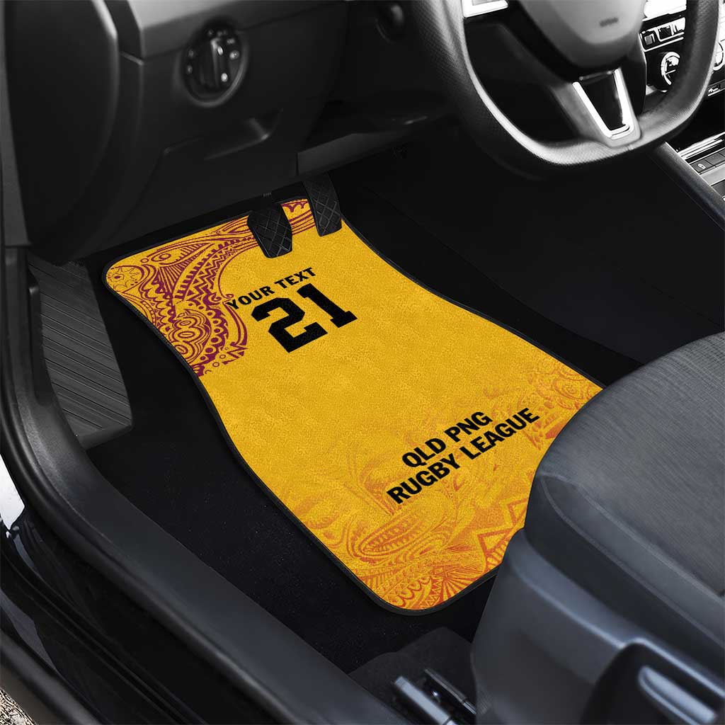 Queensland Papua New Guinea Custom Car Mats All Gold Pacific PNG Tribal Style LT9 - Polynesian Pride
