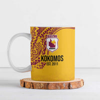 Queensland Papua New Guinea Custom Ceramic Mug All Gold Pacific PNG Tribal Style - Polynesian Pride