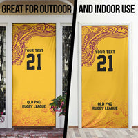 Queensland Papua New Guinea Custom Door Cover All Gold Pacific PNG Tribal Style - Polynesian Pride