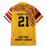 Queensland Papua New Guinea Custom Family Matching Mermaid Dress and Hawaiian Shirt All Gold Pacific PNG Tribal Style