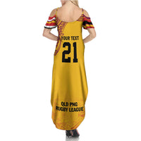 Queensland Papua New Guinea Custom Family Matching Summer Maxi Dress and Hawaiian Shirt All Gold Pacific PNG Tribal Style