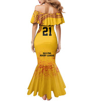 Queensland Papua New Guinea Custom Mermaid Dress All Gold Pacific PNG Tribal Style