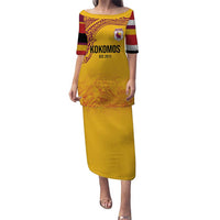 Queensland Papua New Guinea Custom Puletasi All Gold Pacific PNG Tribal Style