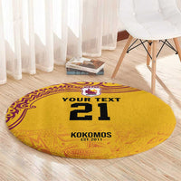 Queensland Papua New Guinea Custom Round Carpet All Gold Pacific PNG Tribal Style