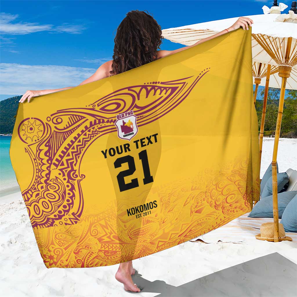 Queensland Papua New Guinea Custom Sarong All Gold Pacific PNG Tribal Style