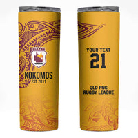 Queensland Papua New Guinea Custom Skinny Tumbler All Gold Pacific PNG Tribal Style LT9 Gold - Polynesian Pride