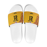 Queensland Papua New Guinea Custom Slide Sandals All Gold Pacific PNG Tribal Style LT9 Gold - Polynesian Pride
