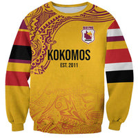 Queensland Papua New Guinea Custom Sweatshirt All Gold Pacific PNG Tribal Style